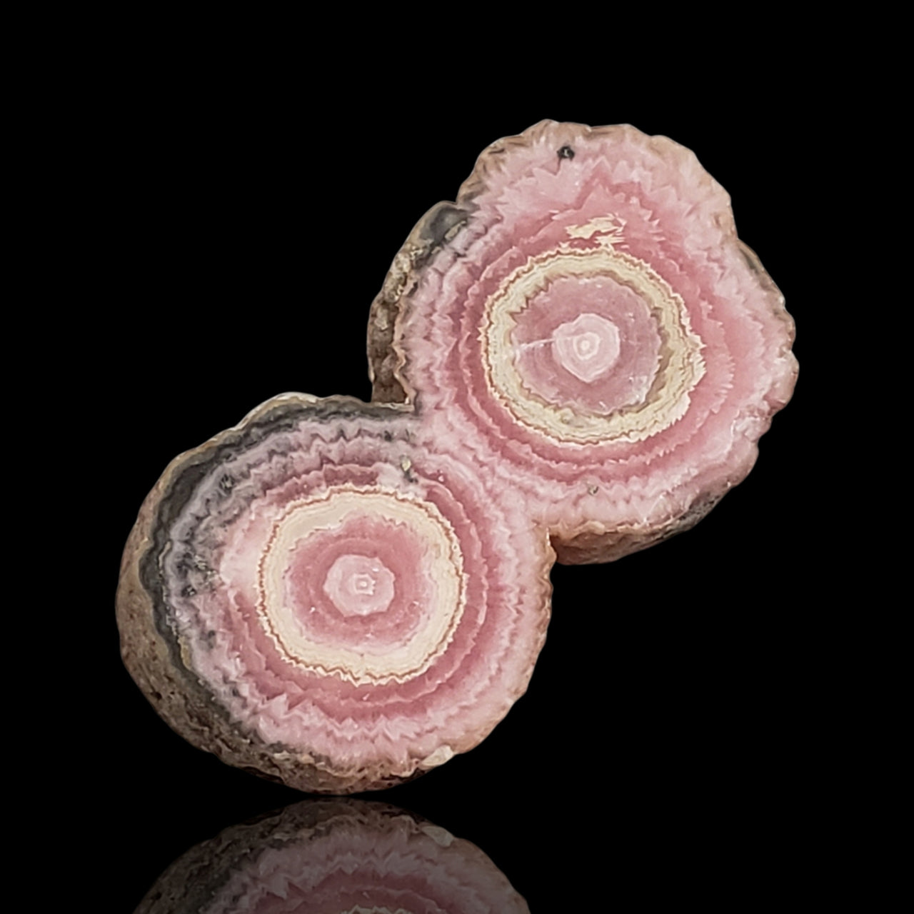 25Ct Natural Rhodochrosite Stalactite Stalagmite Tube Polished Slice 32x17mm