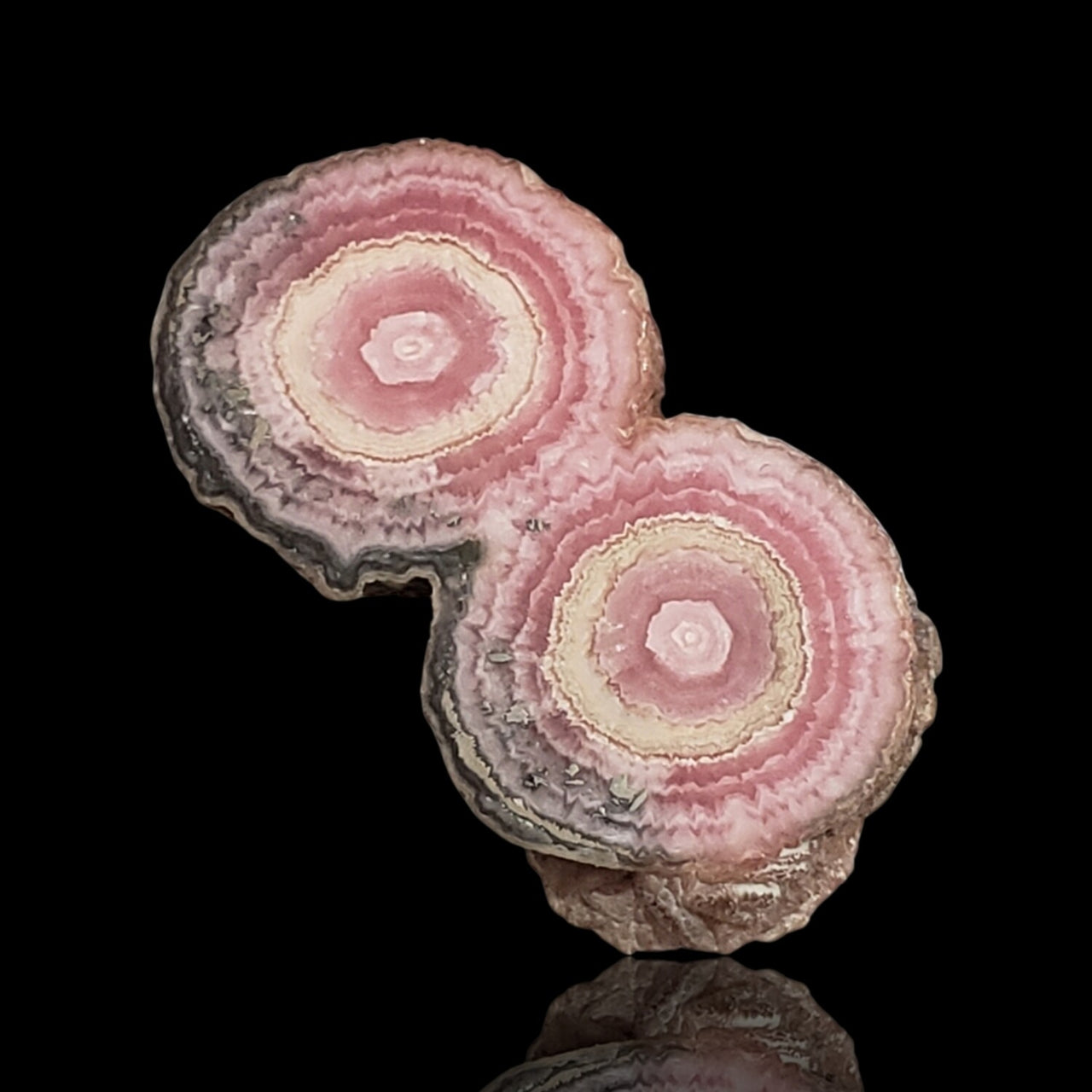 25Ct Natural Rhodochrosite Stalactite Stalagmite Tube Polished Slice 32x17mm