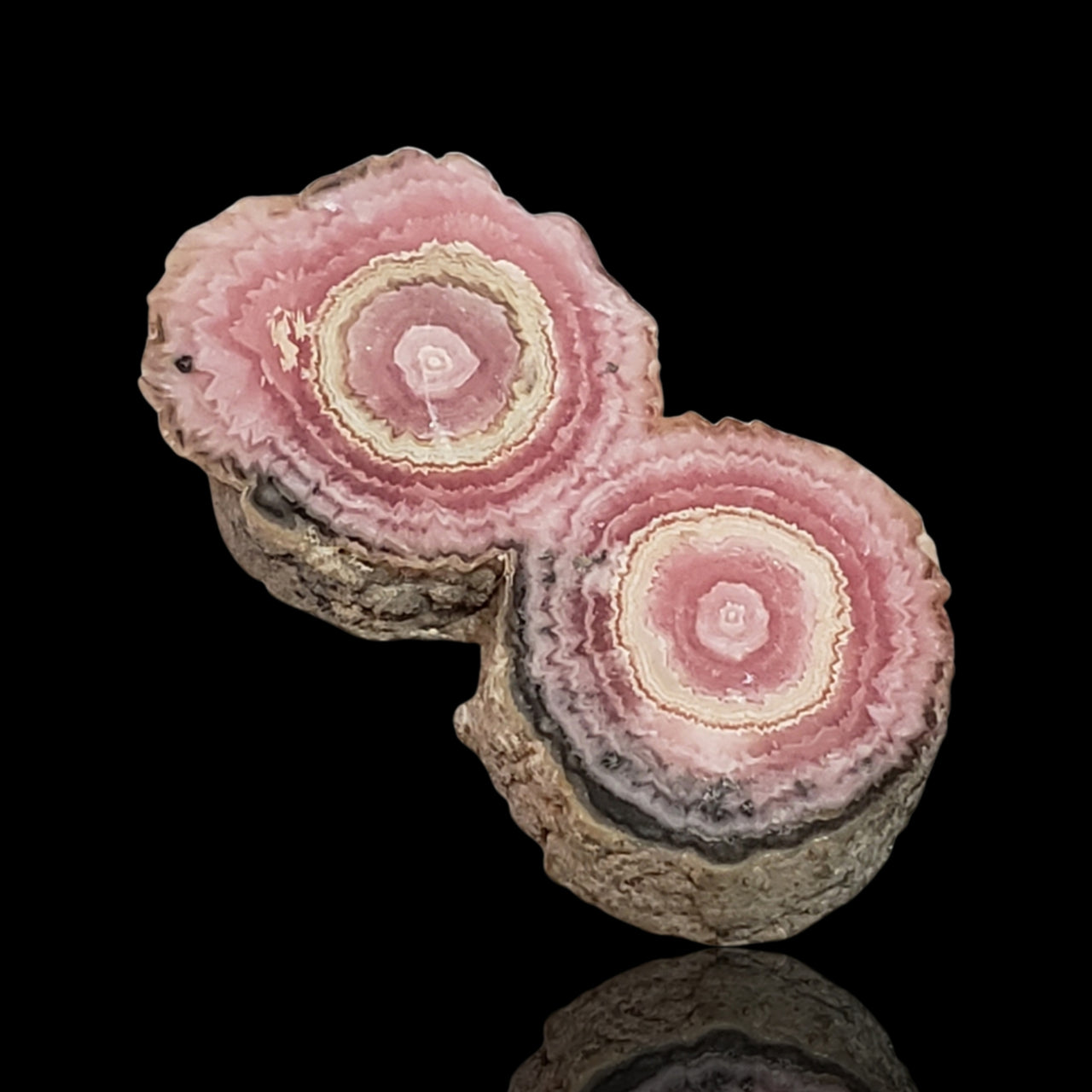 25Ct Natural Rhodochrosite Stalactite Stalagmite Tube Polished Slice 32x17mm