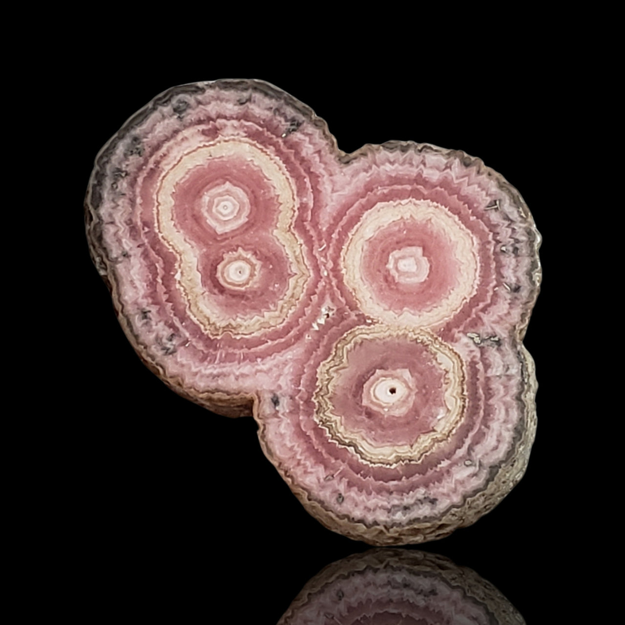 42Ct Natural Rhodochrosite Stalactite Stalagmite Tube Polished Slice 33x23mm