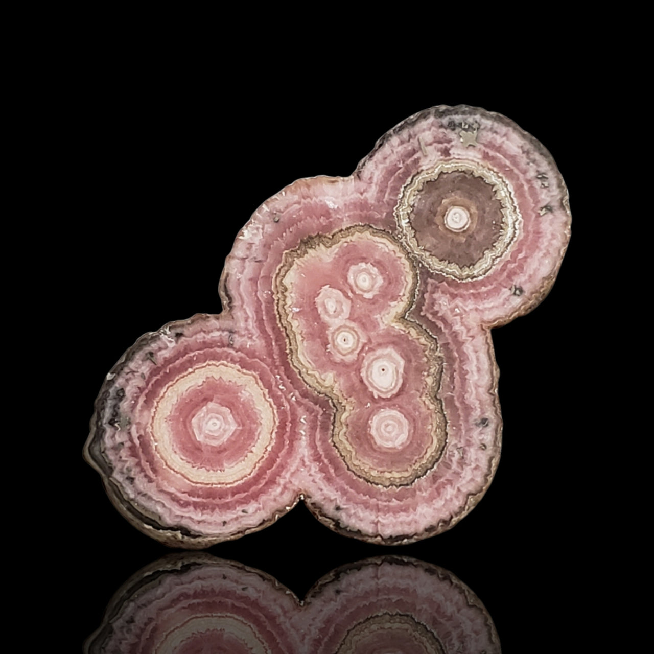 42.5Ct Natural Rhodochrosite Stalactite Stalagmite Tube Polished Slice 40x26mm