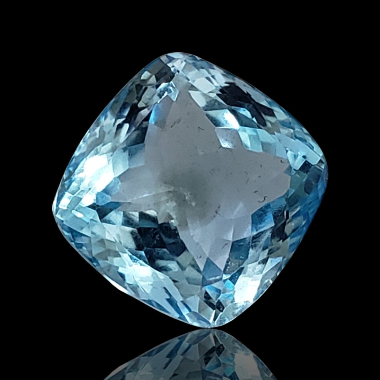 27Ct Natural Blue Topaz Faceted 17x17x10mm