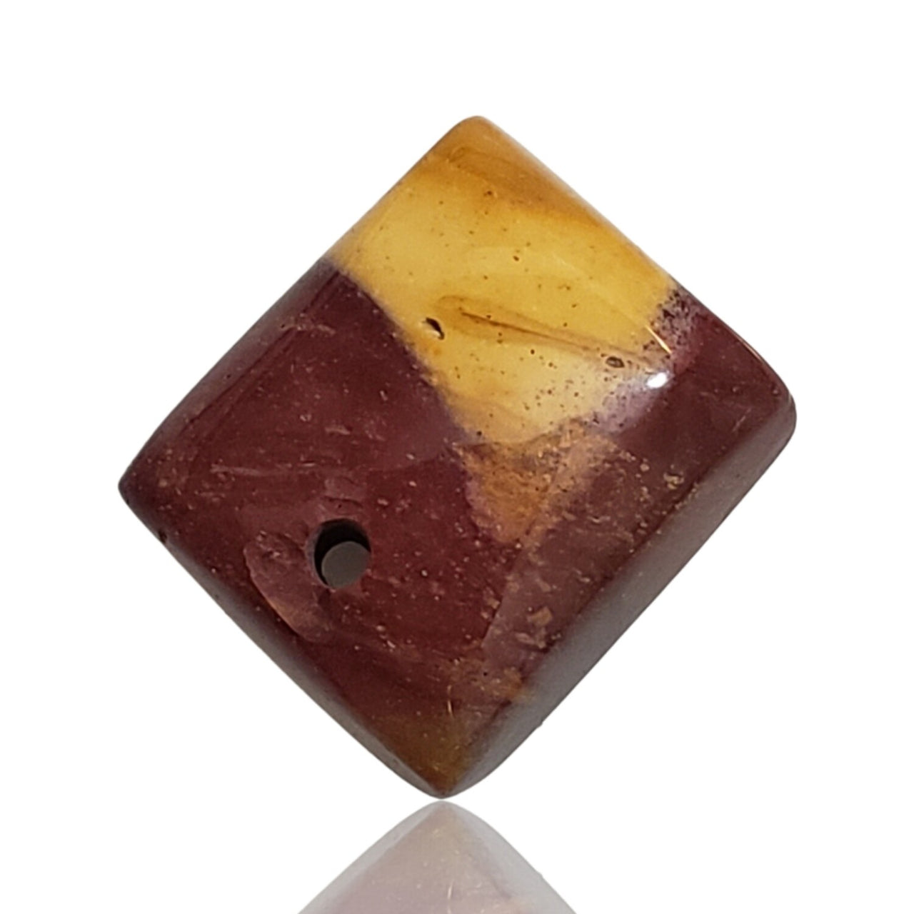 18Ct Natural Mookaite Jasper DRILLED Pendant Bead 17x15mm