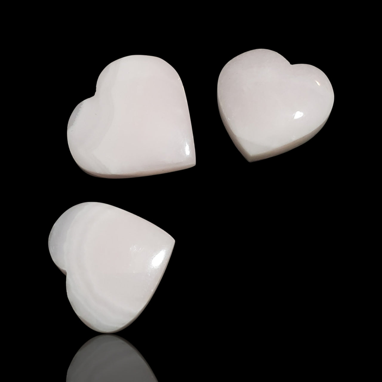 54Ct 3Pcs Natural Pink Aragonite Heart Cabochon LOT