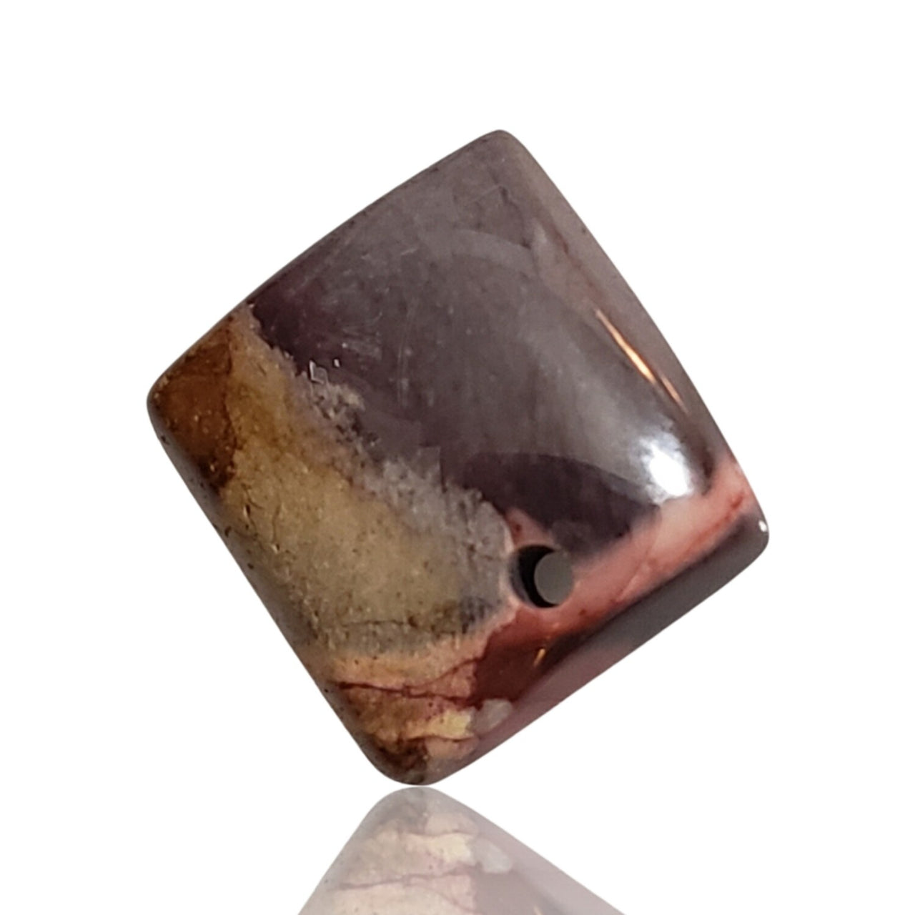 15.5Ct Natural Mookaite Jasper DRILLED Pendant Bead 18x16mm