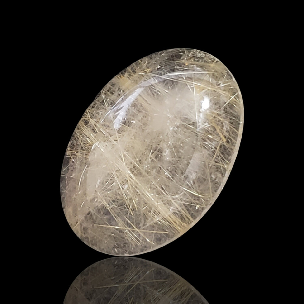 25.5Ct Natural Golden Rutile Quartz Cabochon 25x17mm