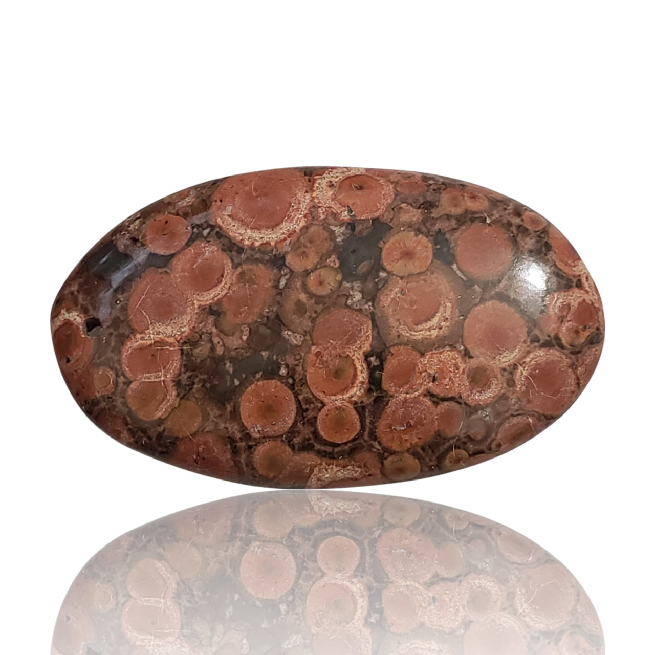 44Ct Natural Red Poppy Jasper DRILLED Pendant Bead 46x27mm