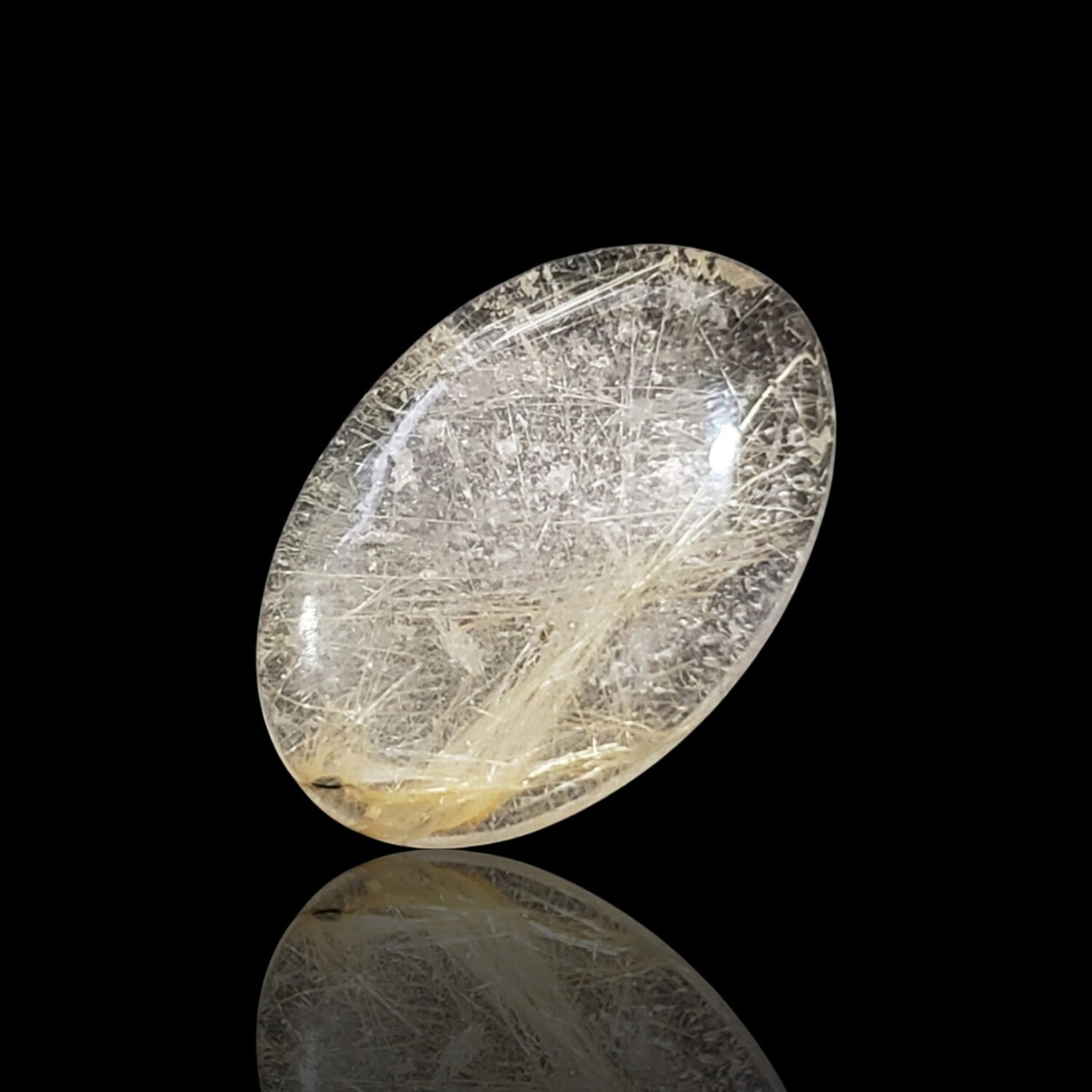 24Ct Natural Golden Rutile Quartz Cabochon 25x17mm