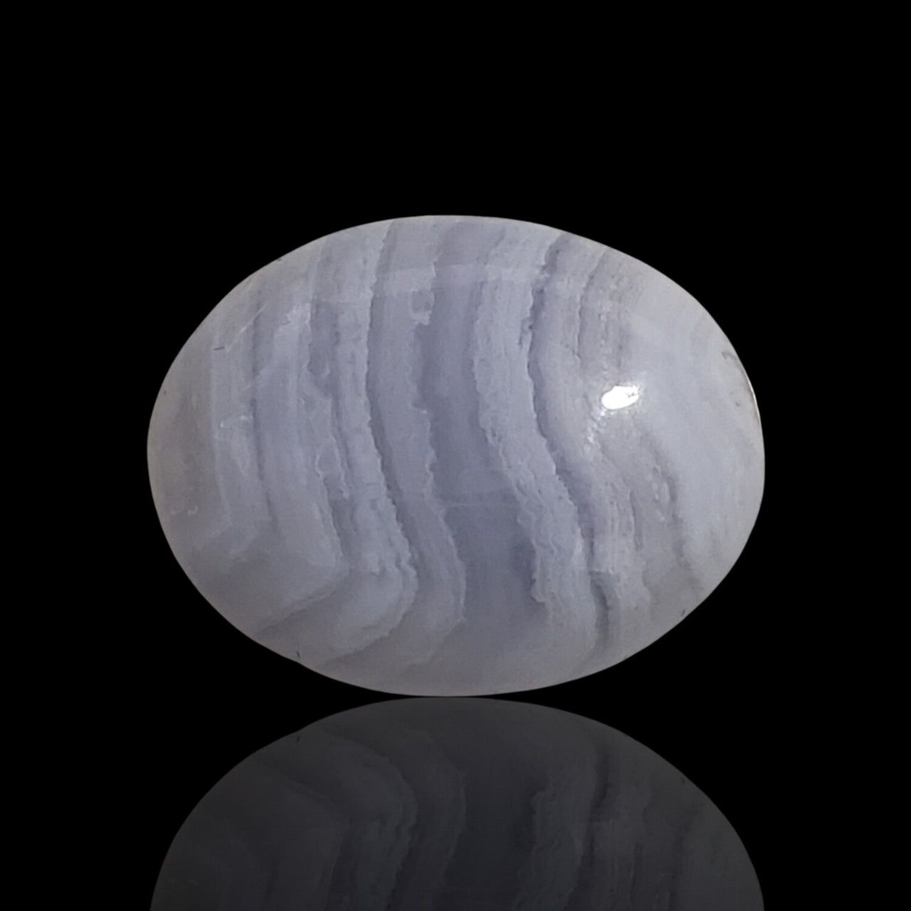 24Ct Natural Blue Lace Agate Cabochon 26x20mnm