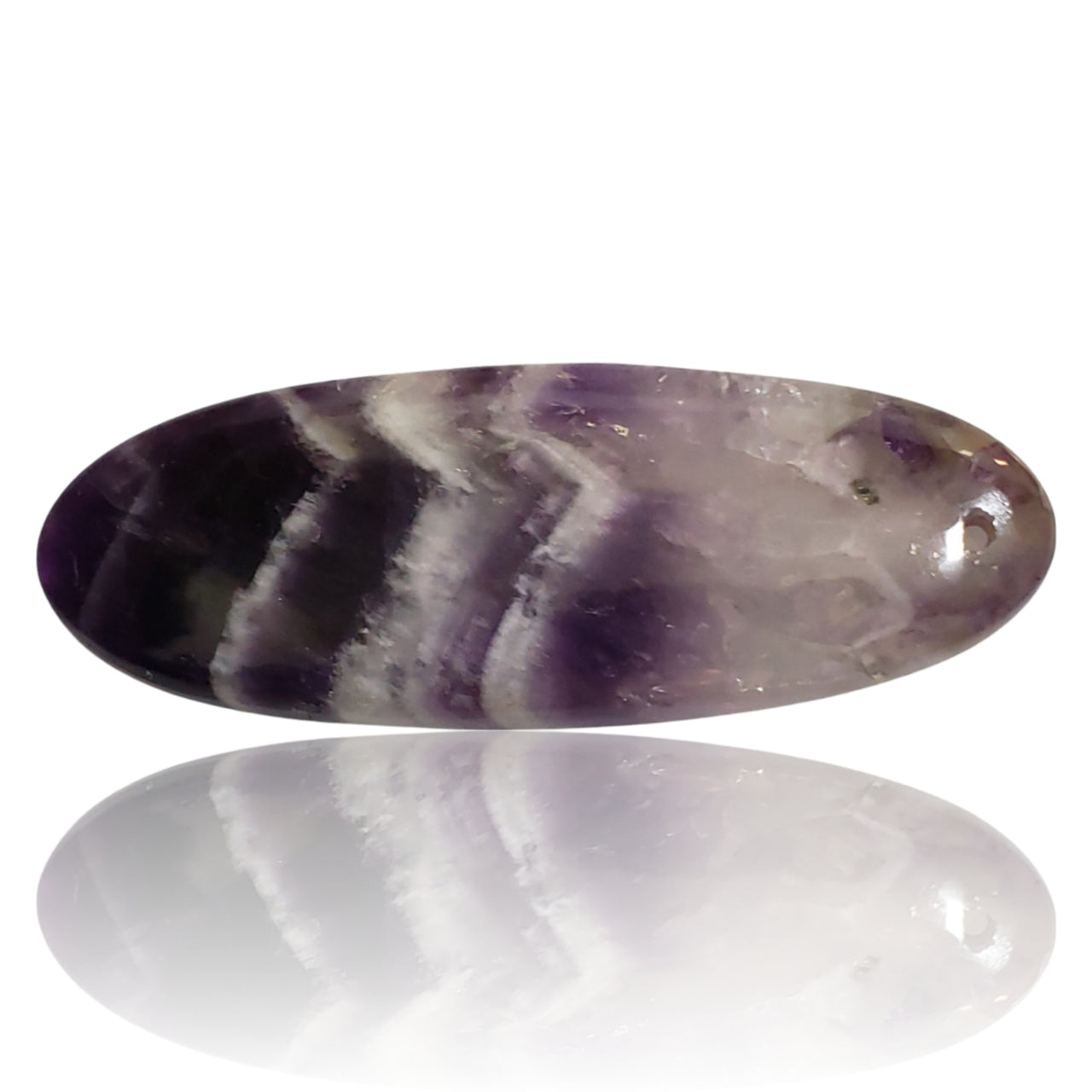 68.5Ct Natural Amethyst Lace Agate DRILLED Pendant Bead. Slight nick on base edge 59x22mm