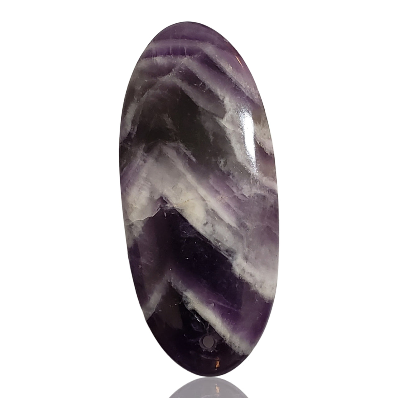 45Ct Natural Amethyst Lace Agate DRILLED Pendant Bead 46x21mm