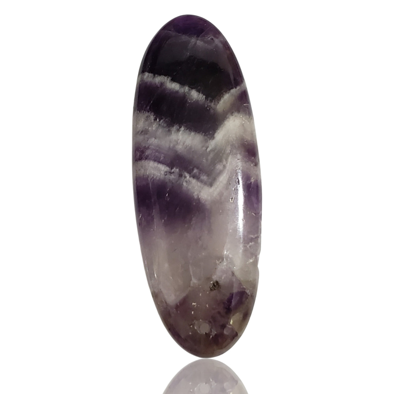 68.5Ct Natural Amethyst Lace Agate DRILLED Pendant Bead. Slight nick on base edge 59x22mm