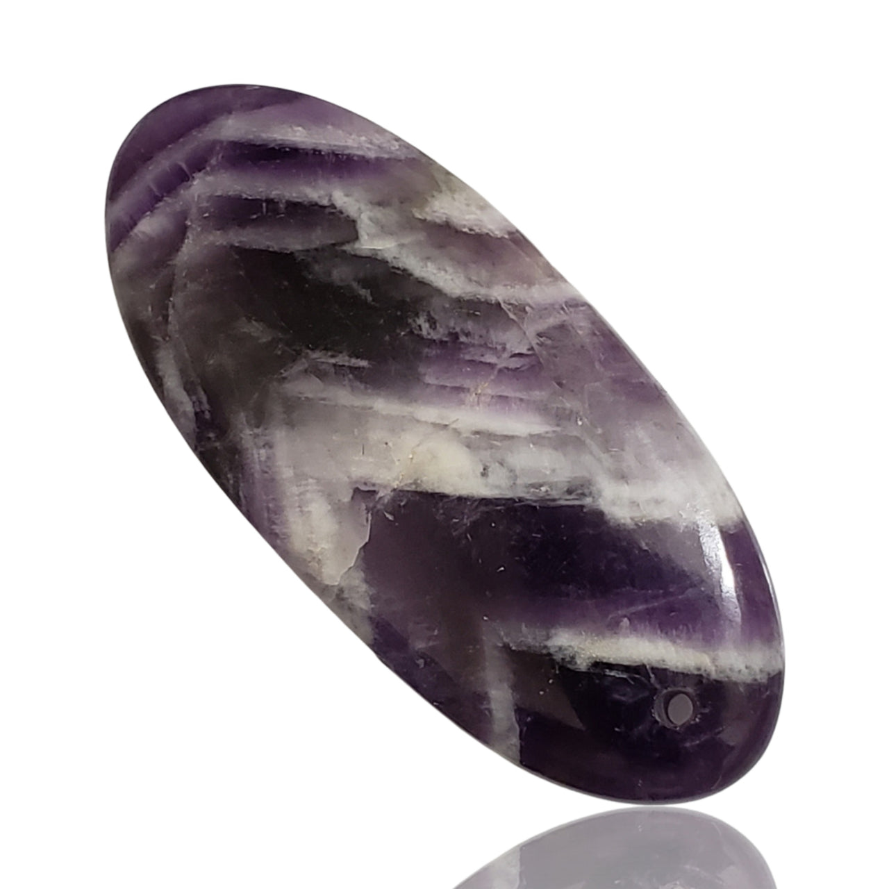 45Ct Natural Amethyst Lace Agate DRILLED Pendant Bead 46x21mm