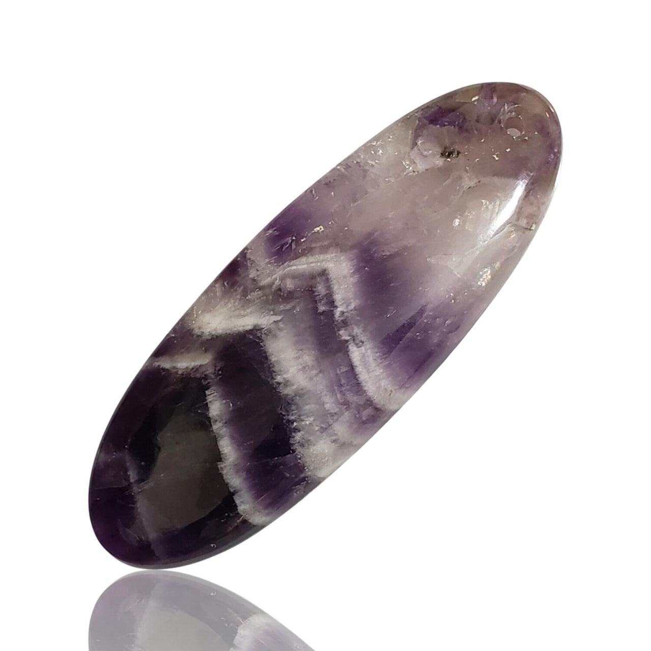 68.5Ct Natural Amethyst Lace Agate DRILLED Pendant Bead. Slight nick on base edge 59x22mm