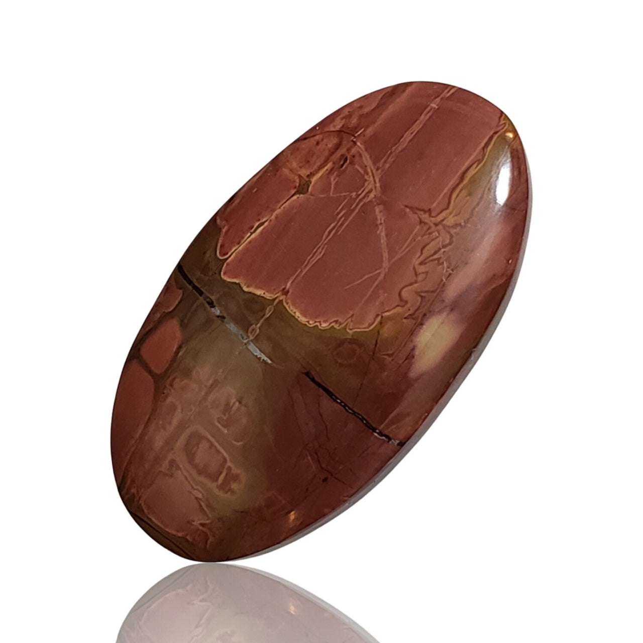 25Ct Natural Red Creek Jasper Cabochon 34x19mm