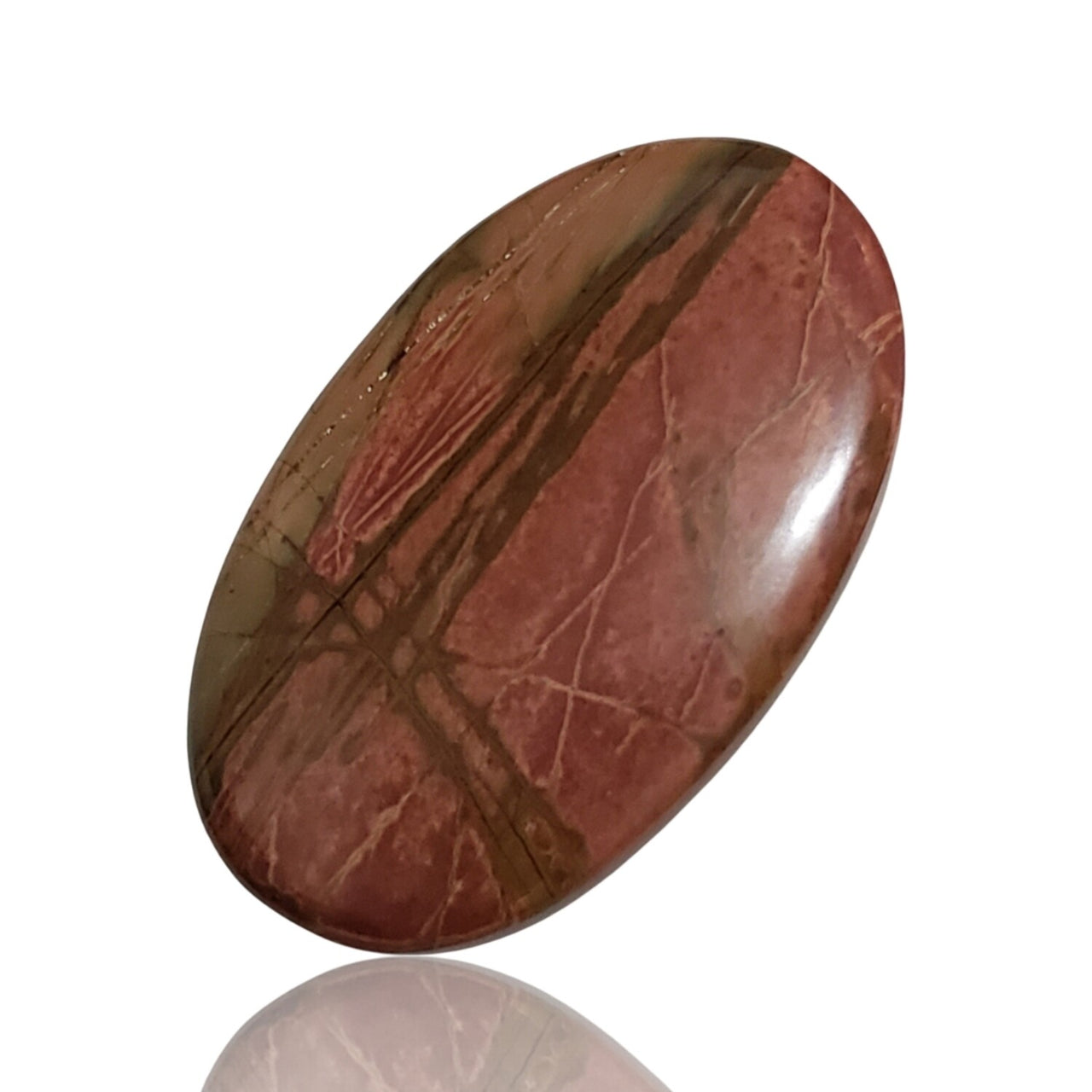 40Ct Natural Red Creek Jasper Cabochon 38x23mm