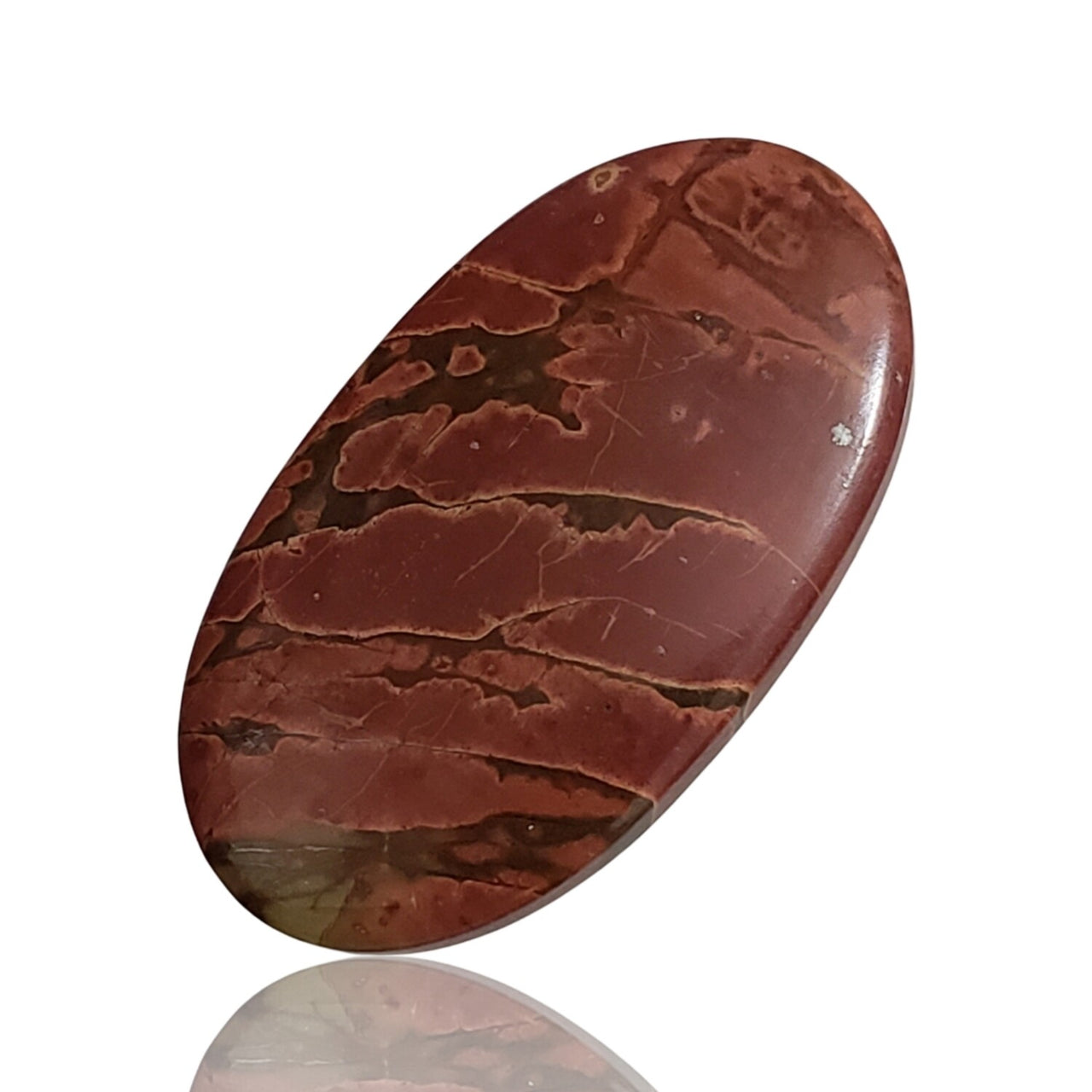 24Ct Natural Red Creek Jasper Cabochon 36x20mm