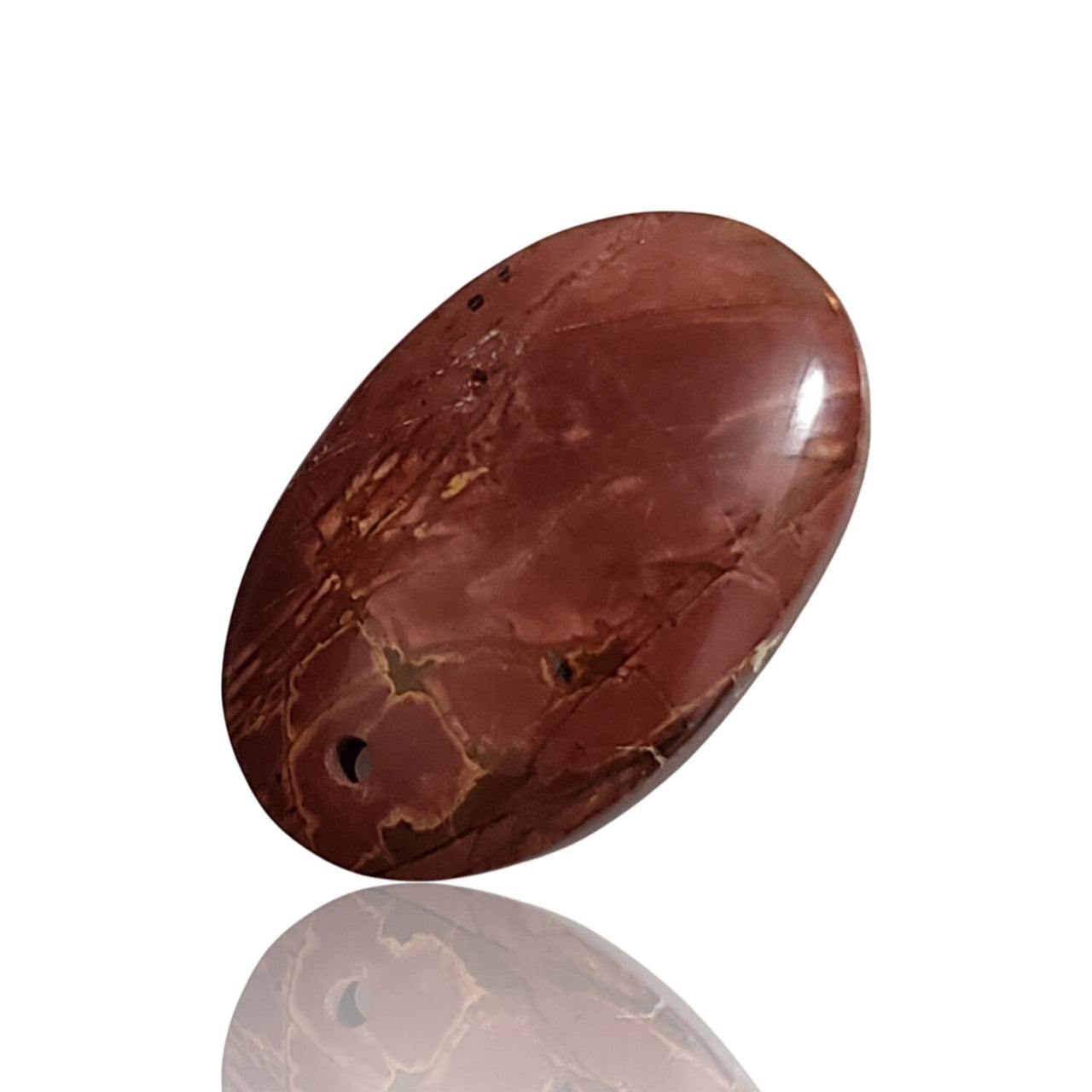 18.5Ct Natural Red Creek Jasper DRILLED Pendant Bead 27x18mm