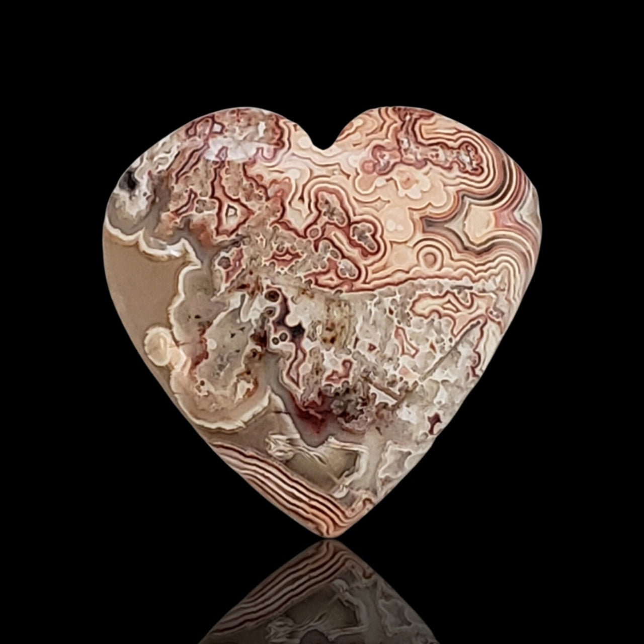 14.5Ct Natural Crazy Lace Agate Heart Cabochon 20x20mm