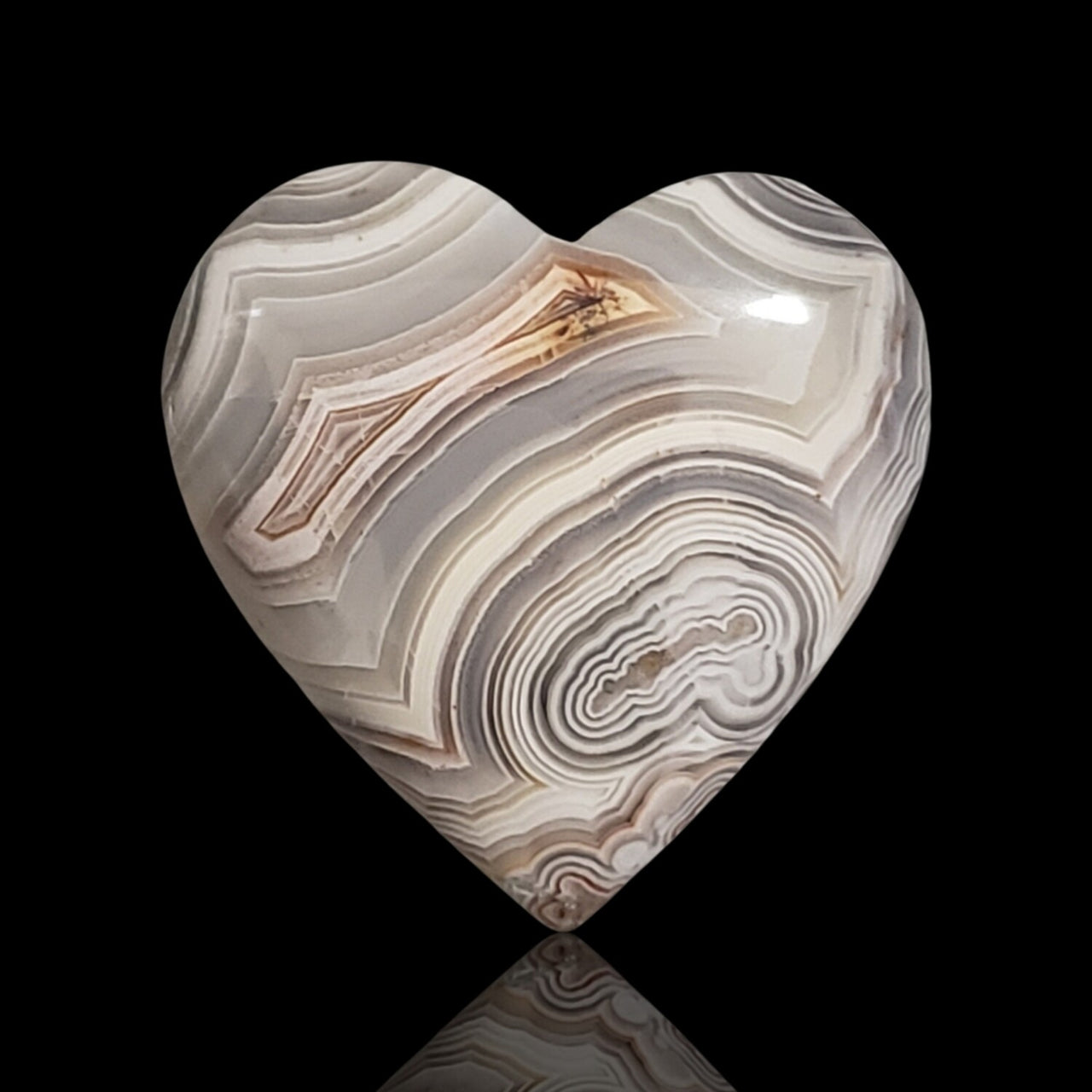 17.5Ct Natural Crazy Lace Agate Heart Cabochon 22x22mm