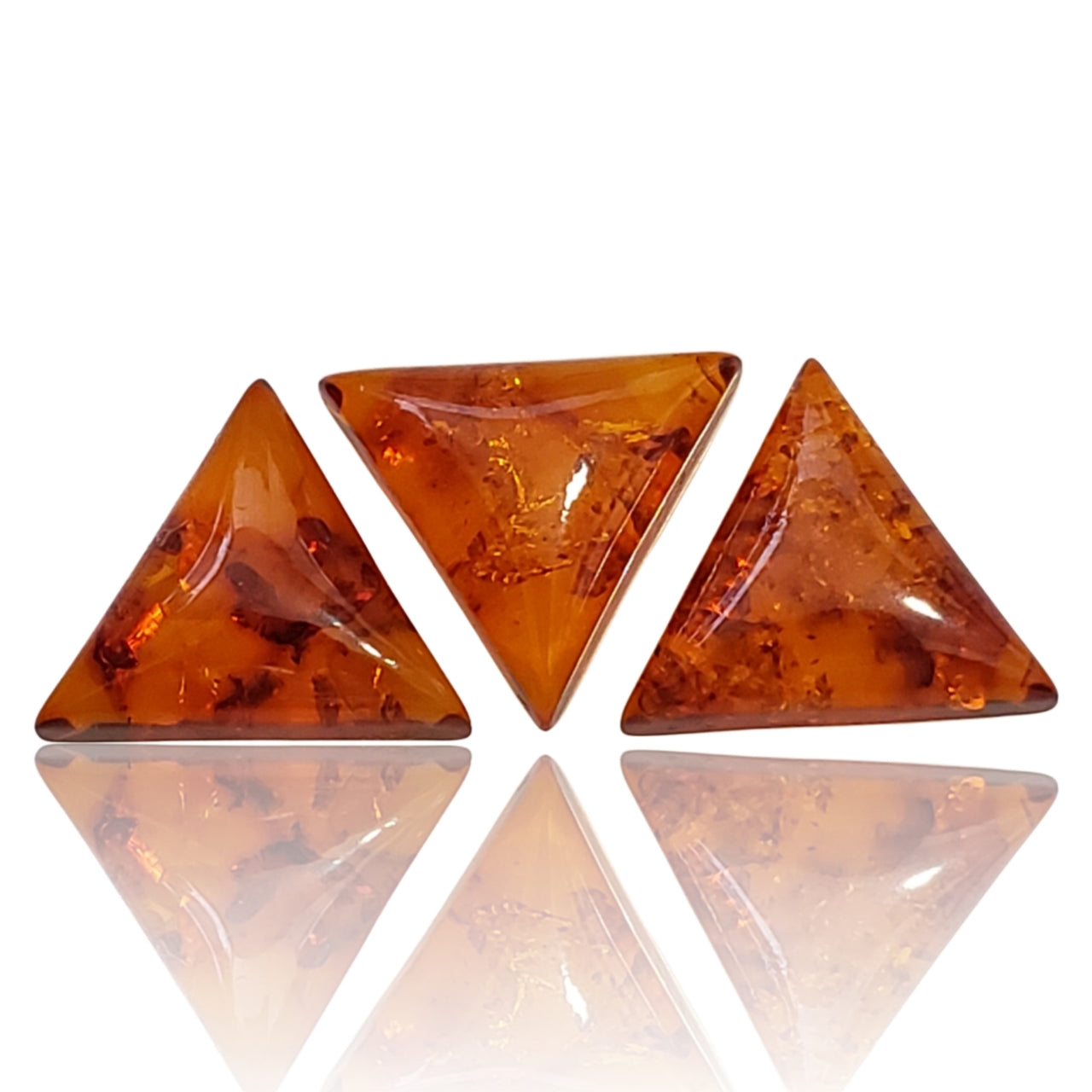 7Ct 3Pcs Natural Baltic Amber Cabochon LOT 15x13mm each