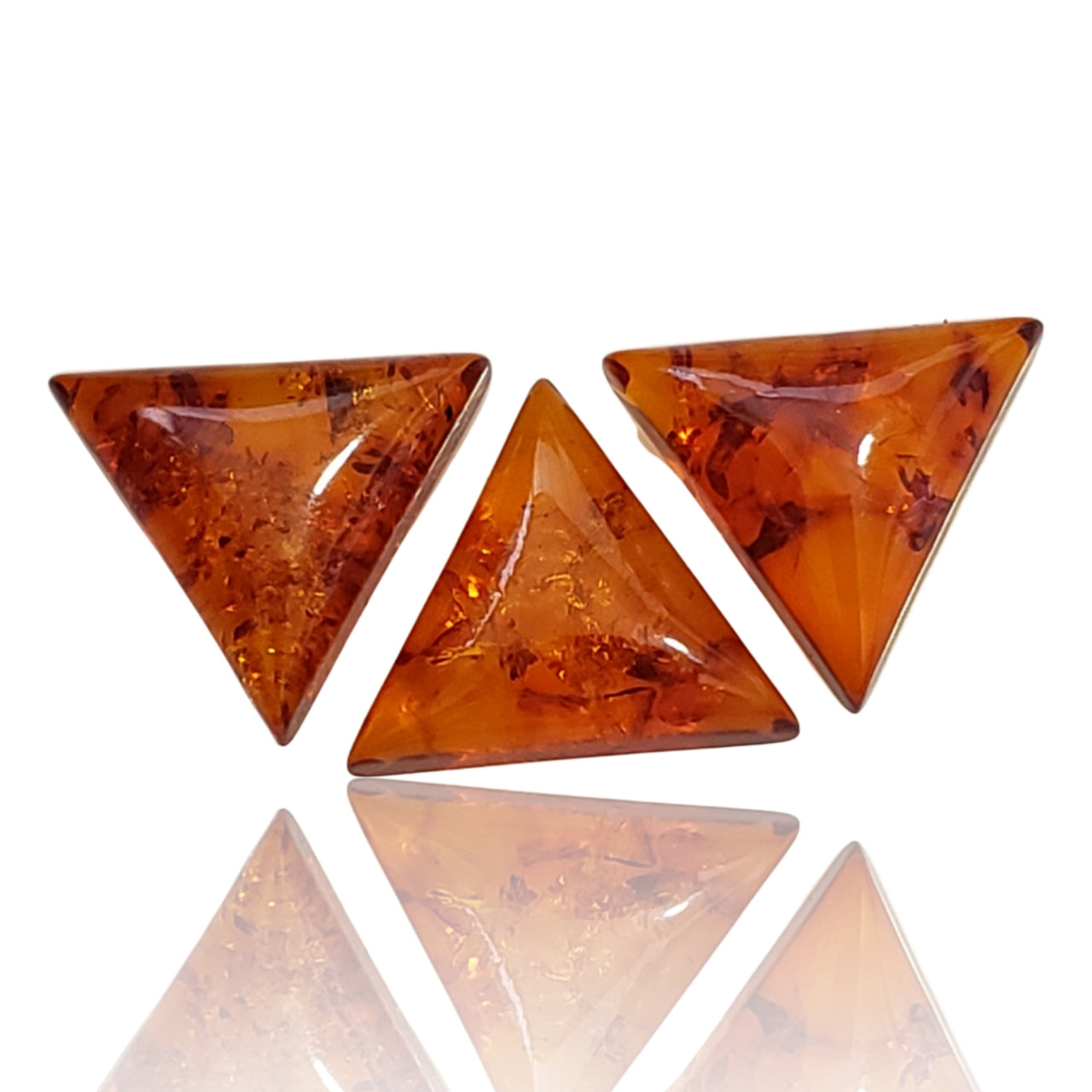 7Ct 3Pcs Natural Baltic Amber Cabochon LOT 15x13mm each