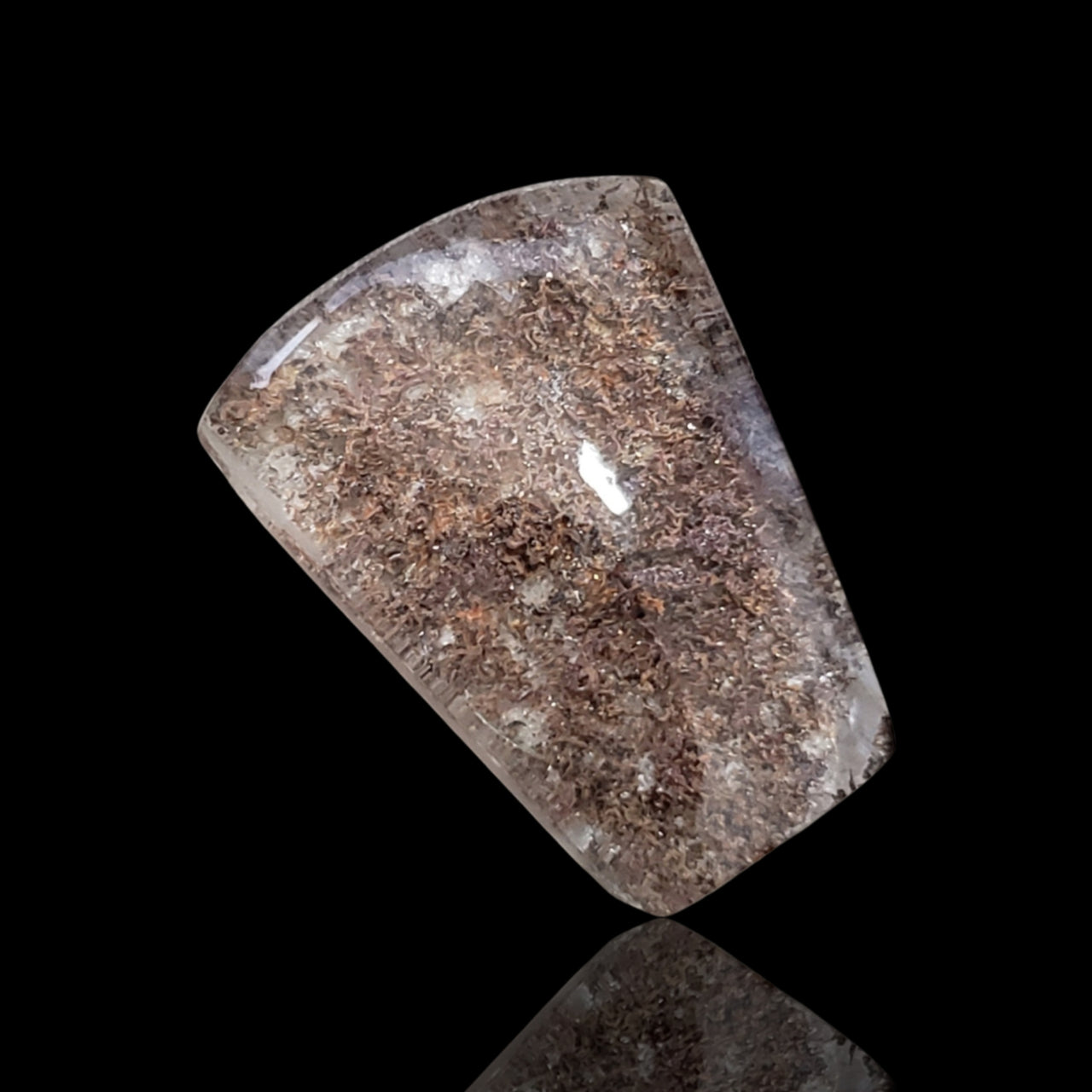 27Ct Natural Lodolite Garden Quartz, rough base 25x19mm