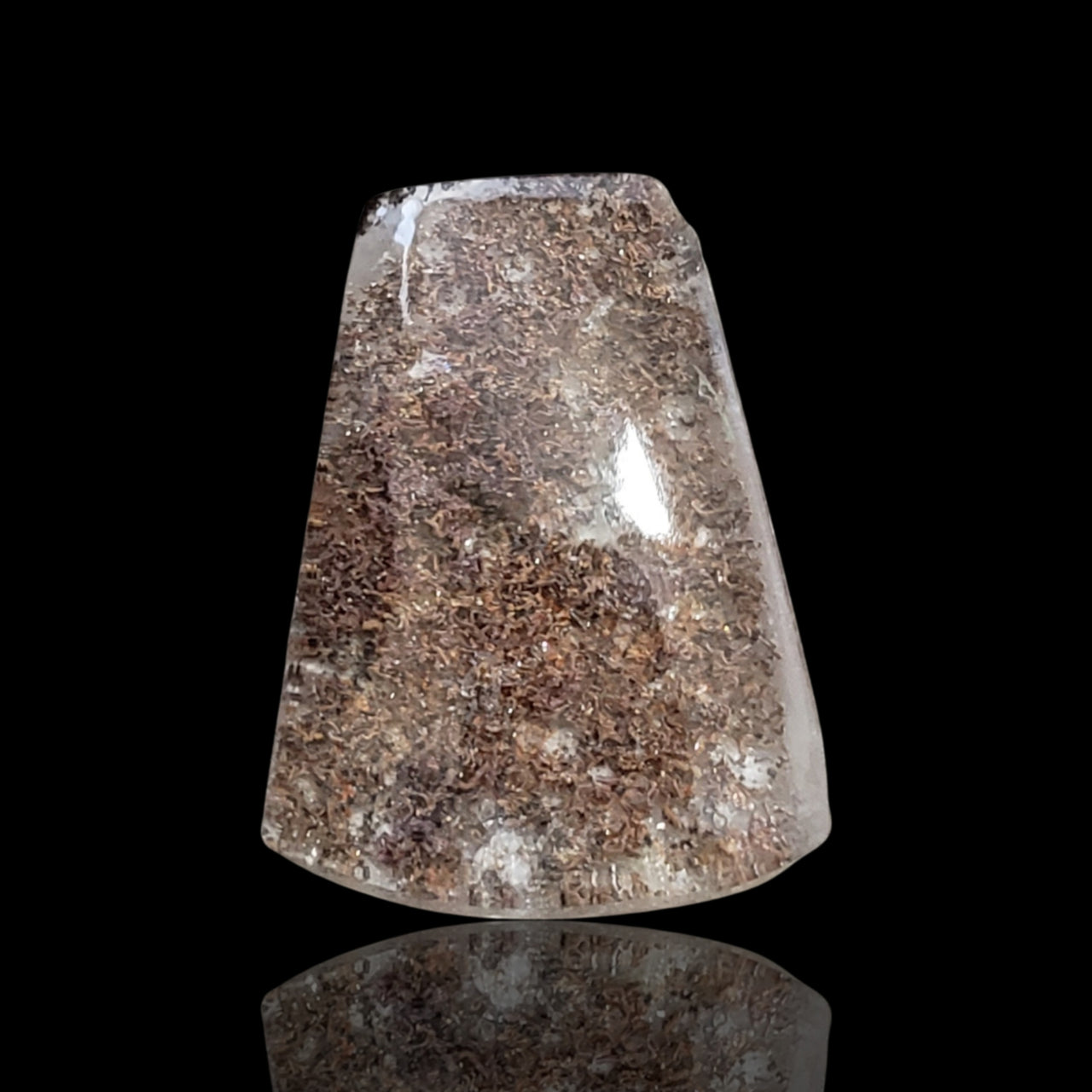 27Ct Natural Lodolite Garden Quartz, rough base 25x19mm