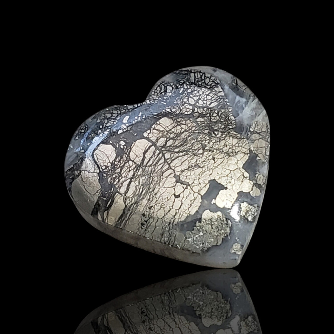 25.5Ct Natural Marcasite Heart Cabochon 22x20mm