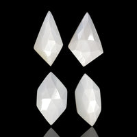 Thumbnail for 25.5Ct 4Pcs Natural Silky White Moonstone Rose Cut Flat Base Cabochon LOT Length range is 18.5 to 20mm