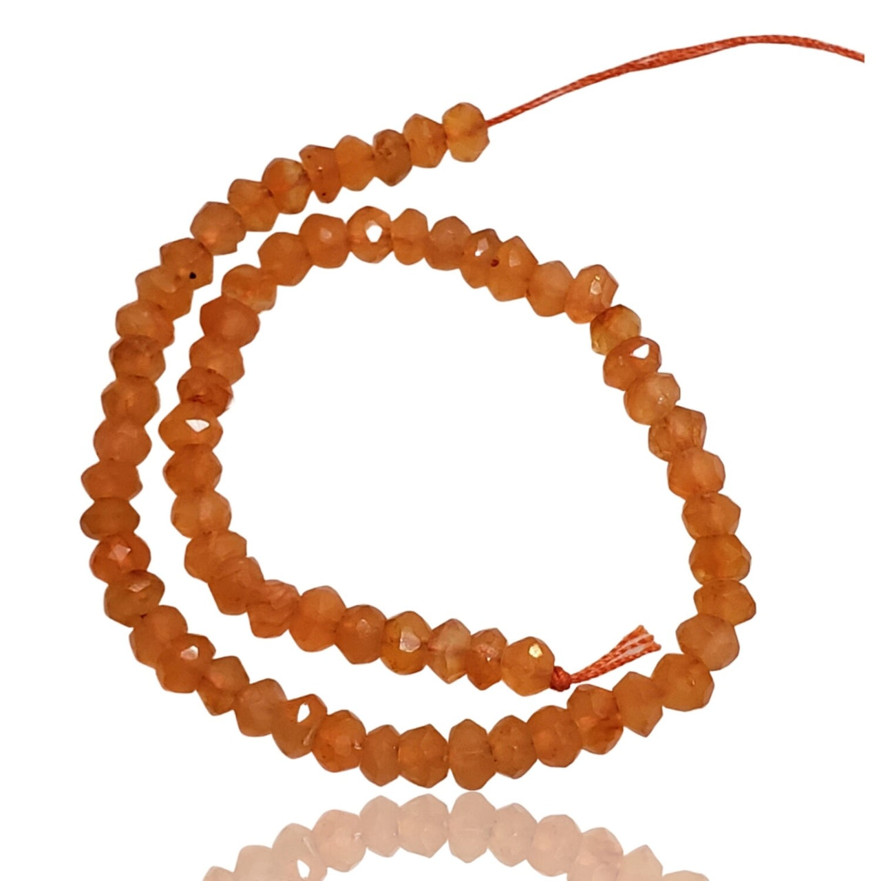 Natural Carnelian Roundel Bead Strand