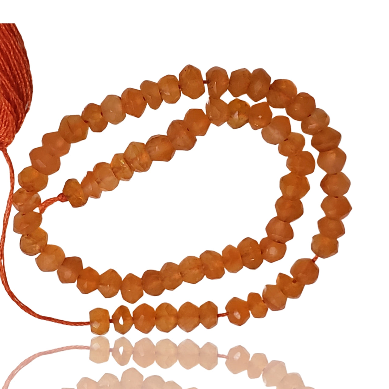 Natural Carnelian Roundel Bead Strand