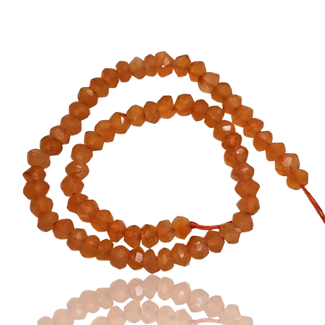 Natural Carnelian Roundel Bead Strand