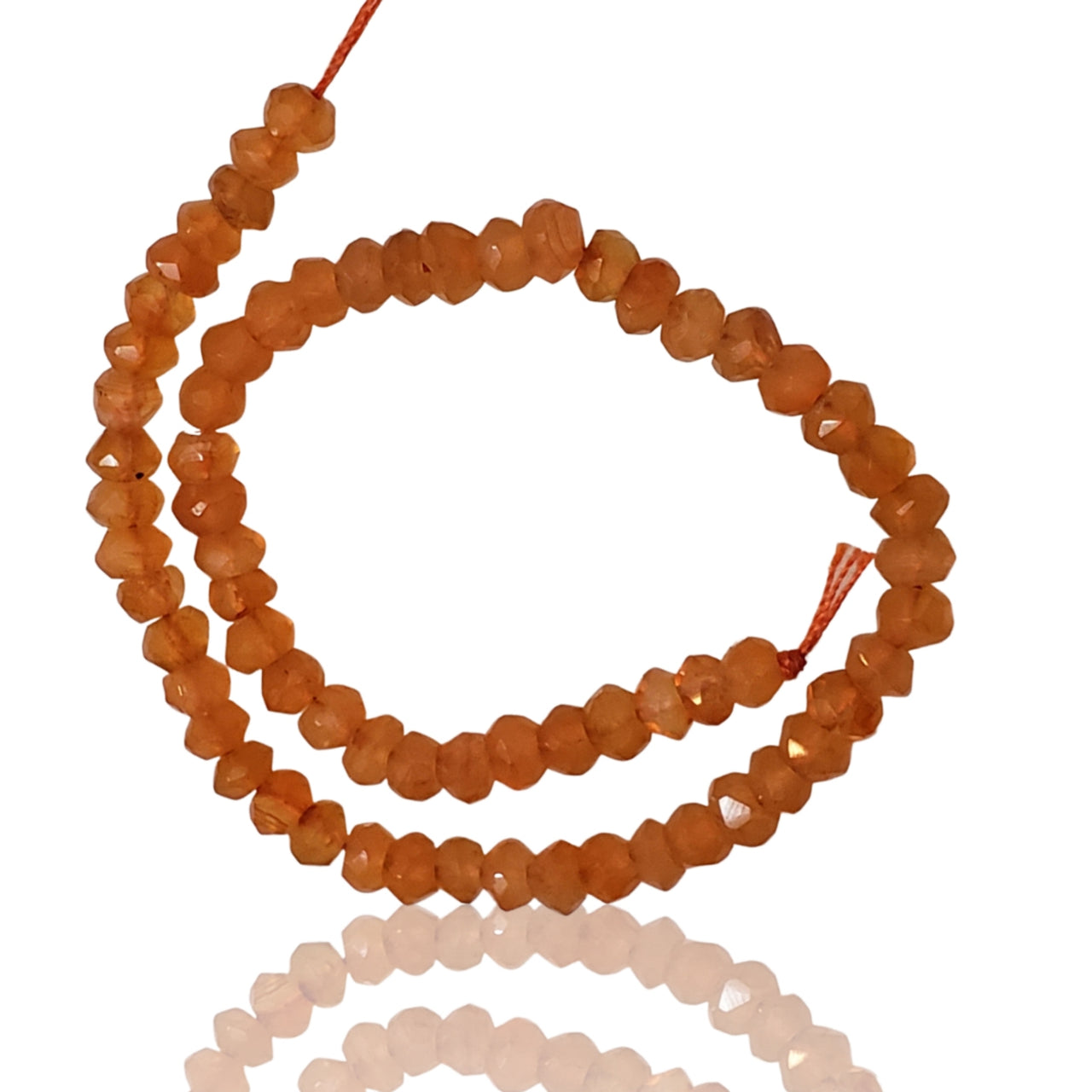 Natural Carnelian Roundel Bead Strand