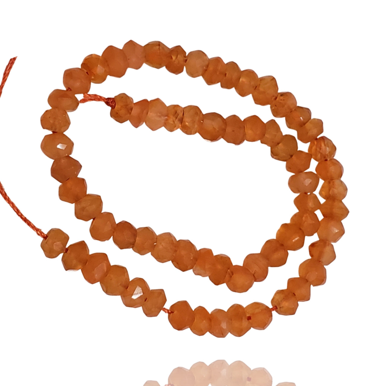 Natural Carnelian Roundel Bead Strand