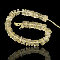 Thumbnail for Natural Lemon Citrine Heishi Square Choki Bead Strand