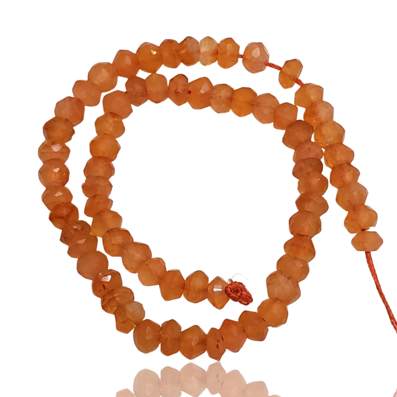 Natural Carnelian Roundel Bead Strand