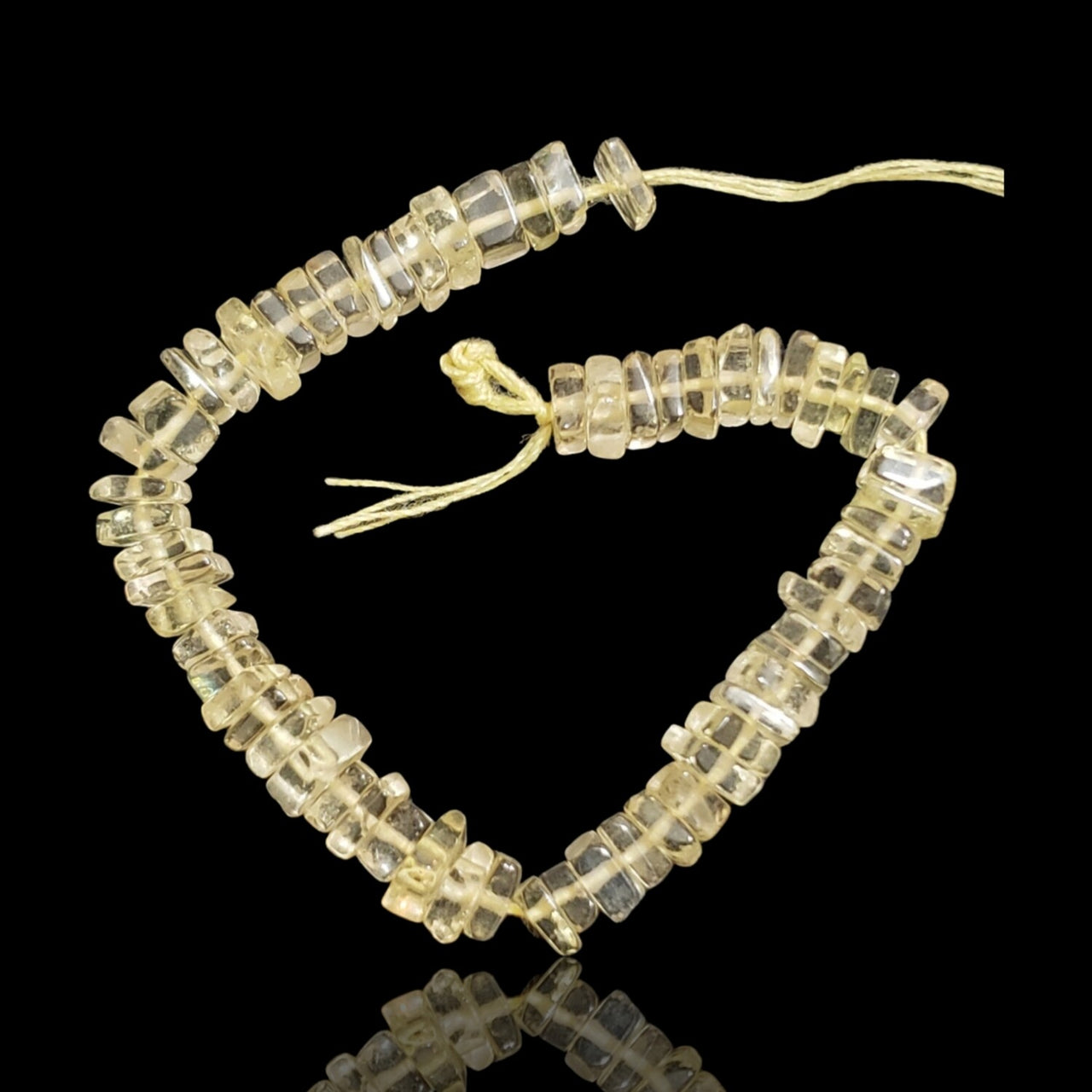 Natural Lemon Citrine Heishi Square Choki Bead Strand