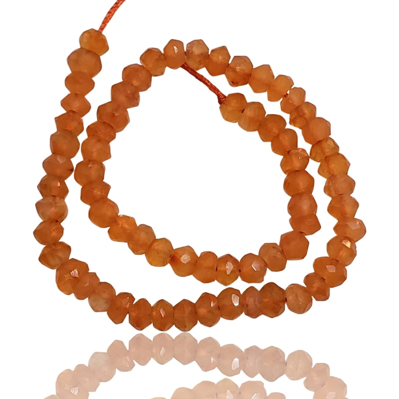 Natural Carnelian Roundel Bead Strand