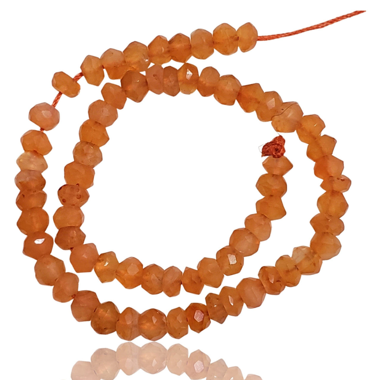 Natural Carnelian Roundel Bead Strand