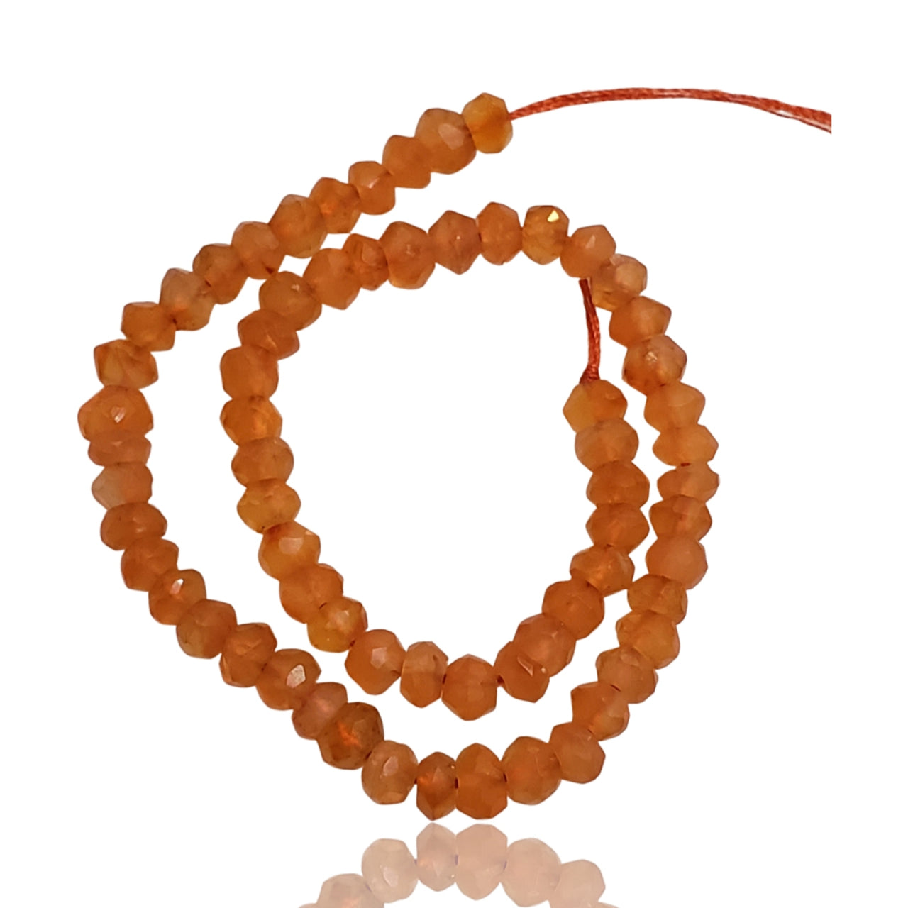 Natural Carnelian Roundel Bead Strand