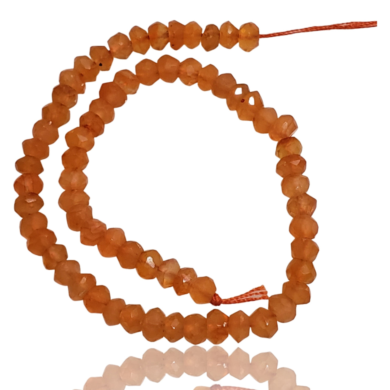 Natural Carnelian Roundel Bead Strand