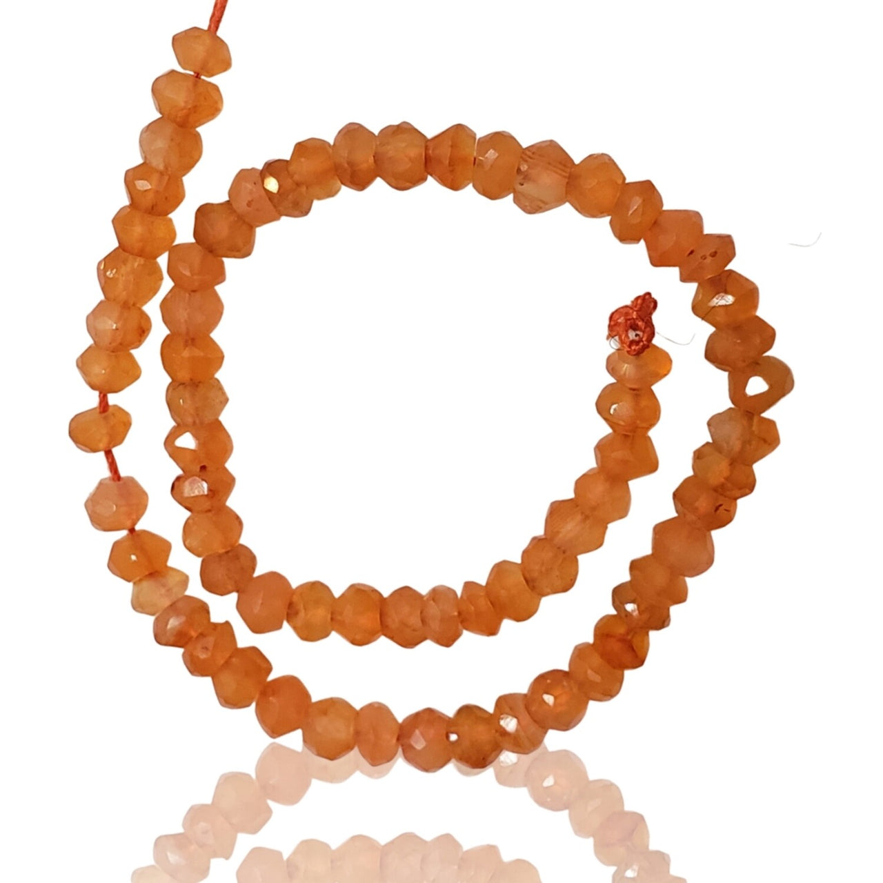 Natural Carnelian Roundel Bead Strand