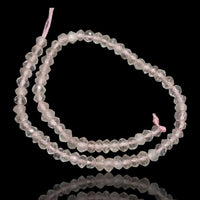 Thumbnail for Natural Rose Quartz Roundel Bead Strand