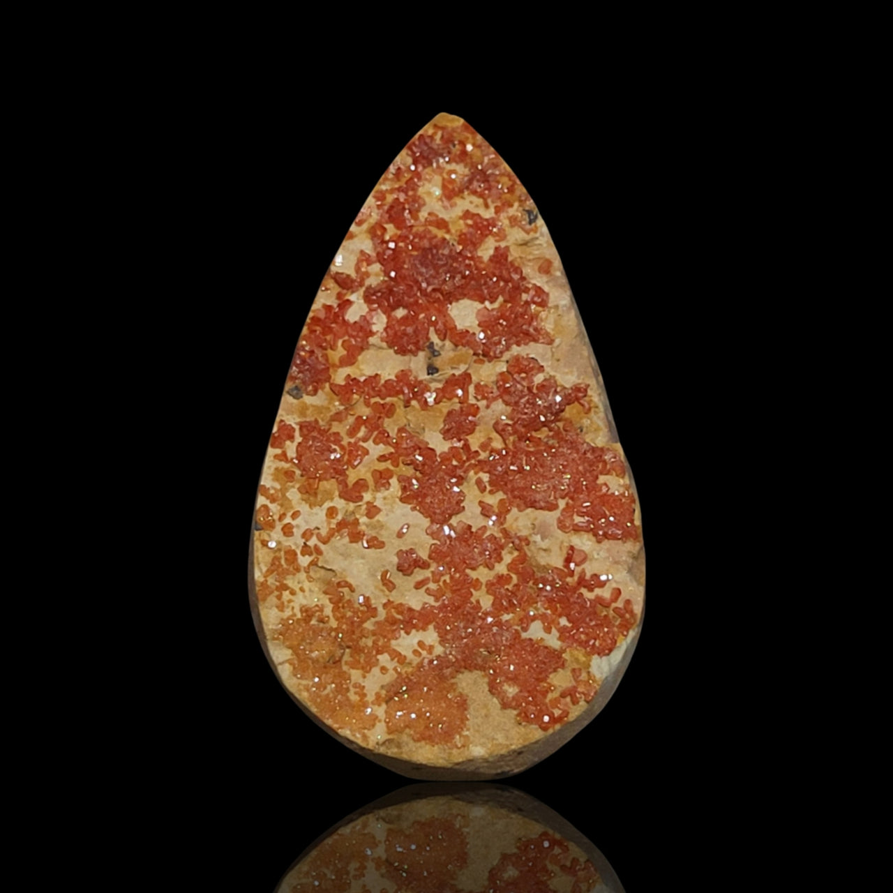 43.5Ct Natural RAW Vanadinite Crystal Druzy. Flat base. 36x21mm