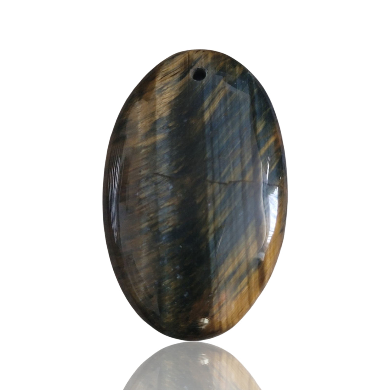 37Ct Natural Tiger Eye DRILLED Pendant Bead 36x22mm