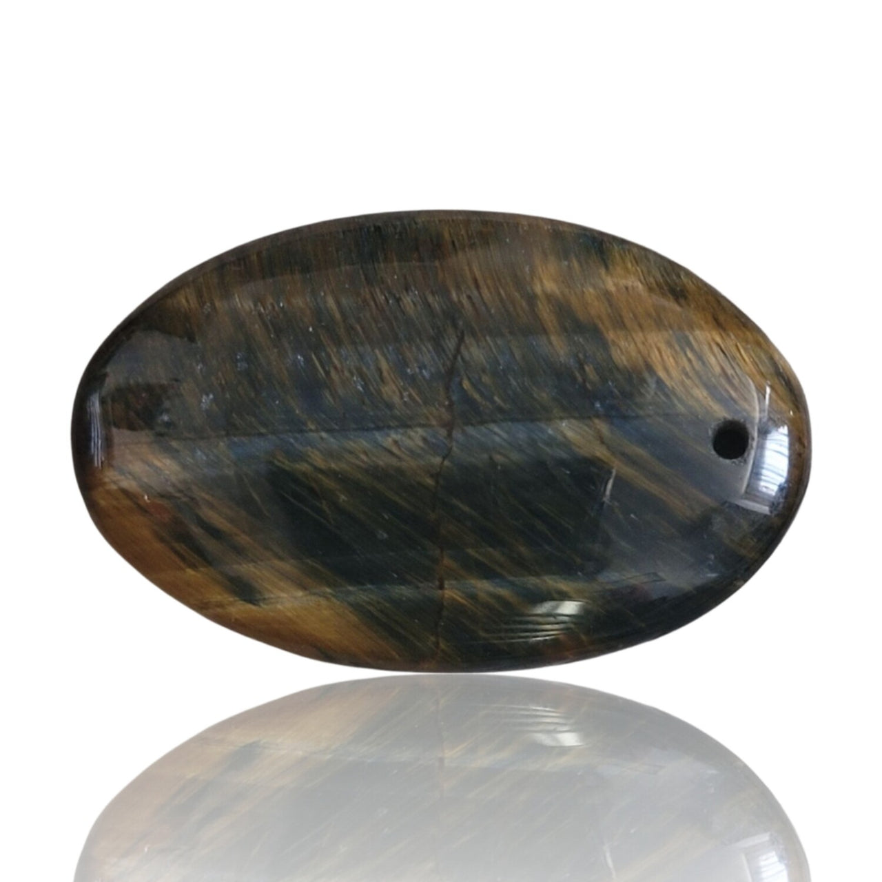 37Ct Natural Tiger Eye DRILLED Pendant Bead 36x22mm