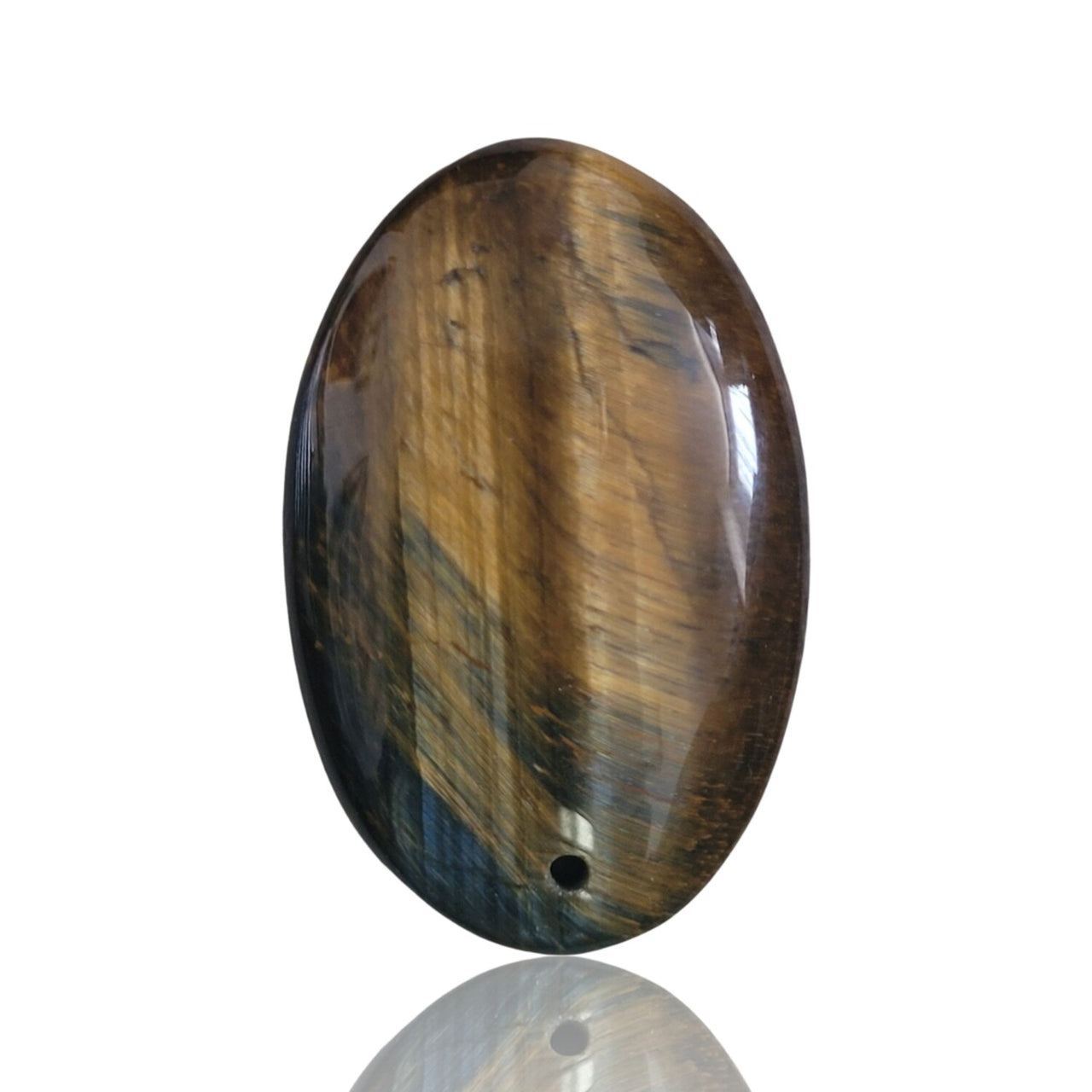 39Ct Natural Tiger Eye DRILLED Pendant Bead 36x23mm