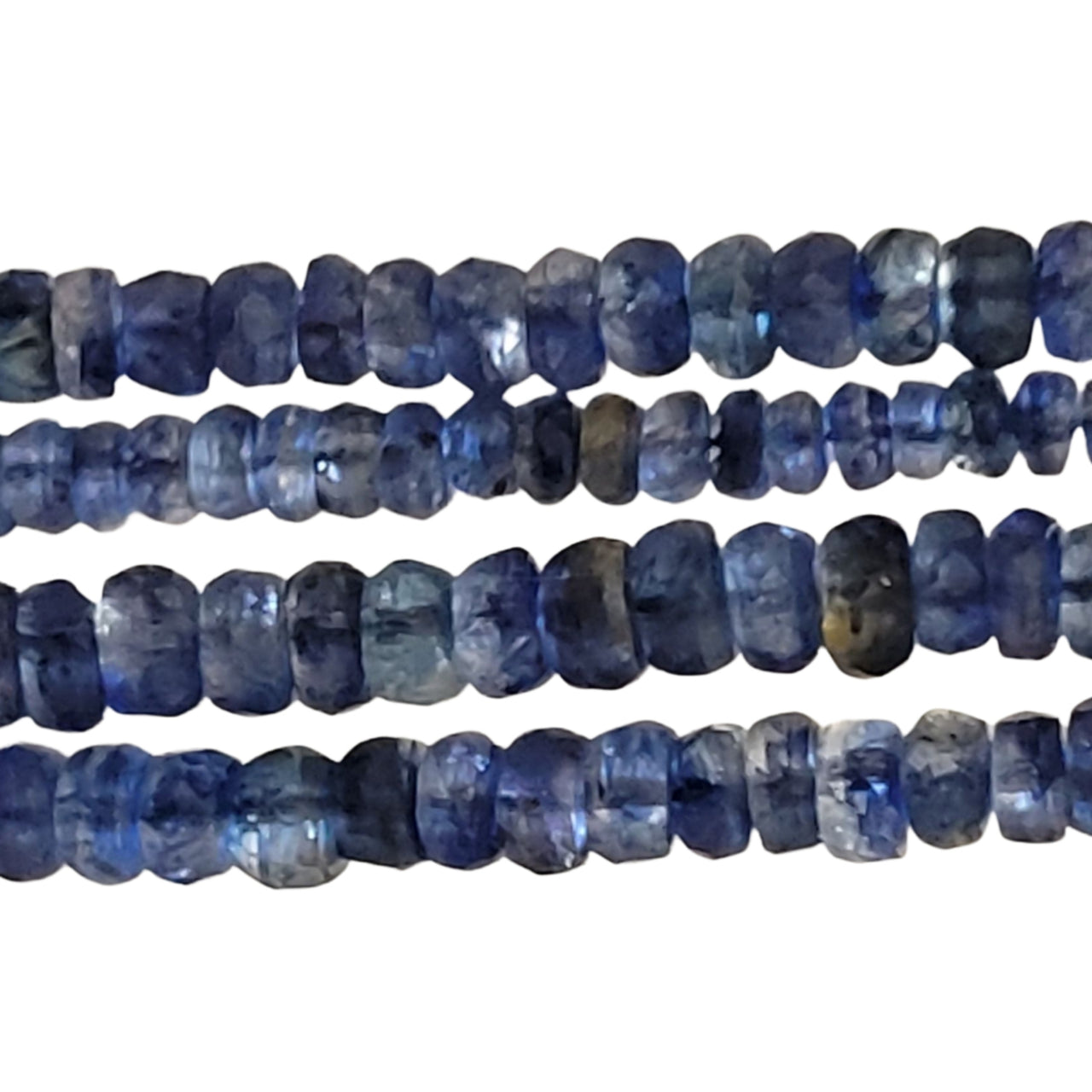 Natural DEEP Blue Kyanite Roundel Bead Strand