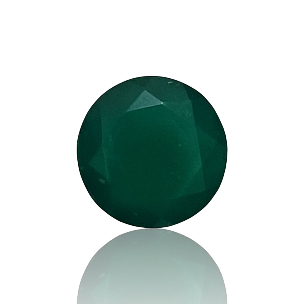 Natural Green Onyx Faceted Round 10mm